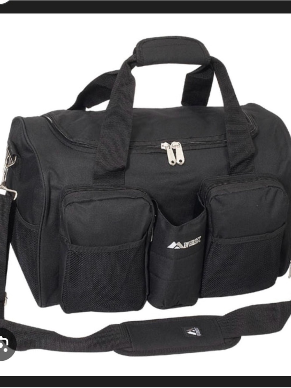 Everest Black Duffel Bag New 16 x 10.5 x 11 - 32L